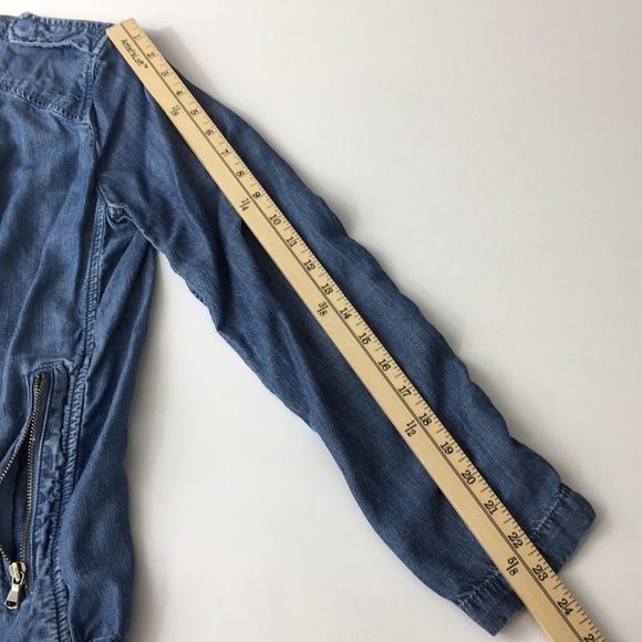 Gap Blue Chambray Zip Lightweight Jacket‎ Top - Picture 7 of 10